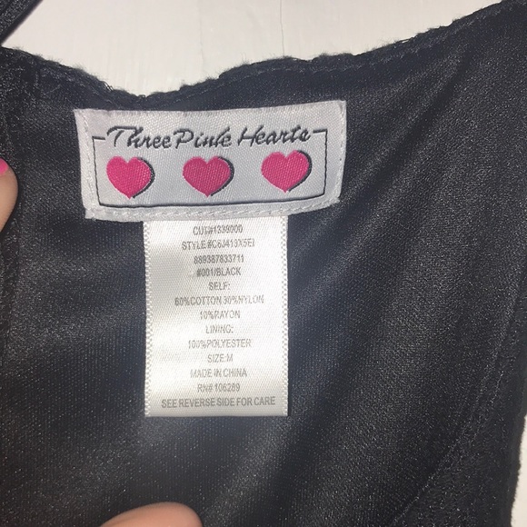 Three Pink Hearts black dress NWOT 😍😍 - Picture 5 of 5